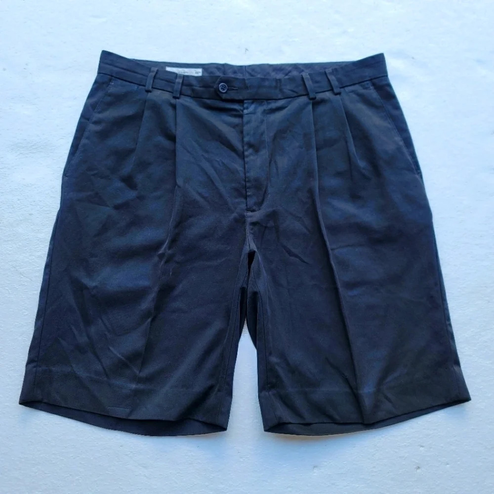 Cutter & Buck CB Drytec LUXE Shorts Mens Black Pleated Golf Shorts Sz 36